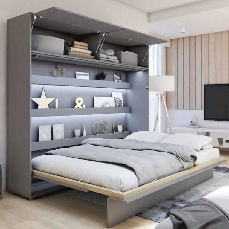 BC-14 Horizontal Wall Bed Concept 160cm With Storage Cabinet