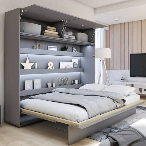 BC-14 Horizontal Wall Bed Concept 160cm With Storage Cabinet