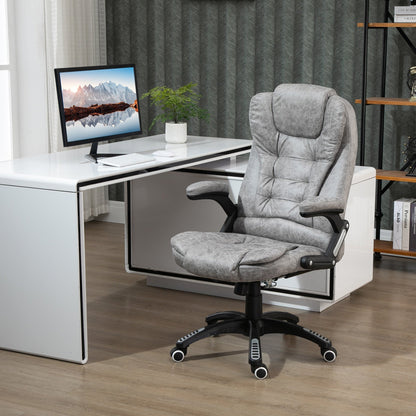 Vinsetto High Back Home Office Chair Computer Desk Chair w/ Arm, Swivel Wheels, Grey