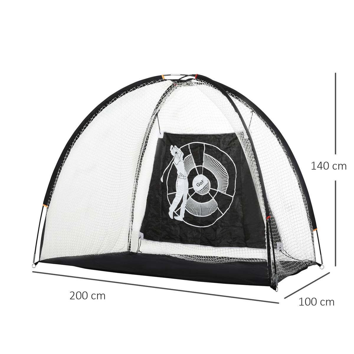 HOMCOM 2M Golf Hitting Practice Net Target Cloth For Backyard Garden Indoor & Outdoor Driving Range Chipping Net with Carry Bag for Sports Training