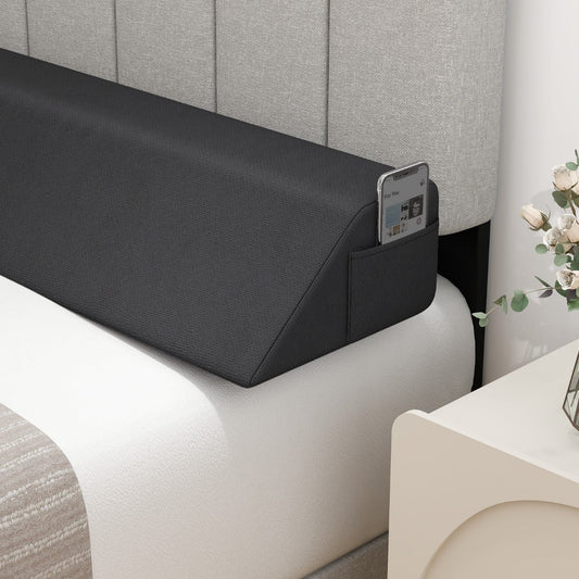 Bed Wedge Pillow  with 2 Storage Pockets-Full Size