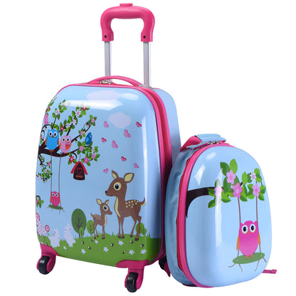 2 Pieces ABS Kids Suitcase Backpack Luggage Set