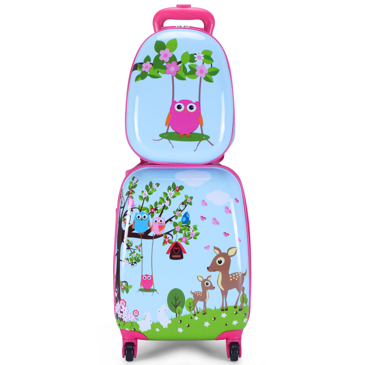 2 Pieces ABS Kids Suitcase Backpack Luggage Set
