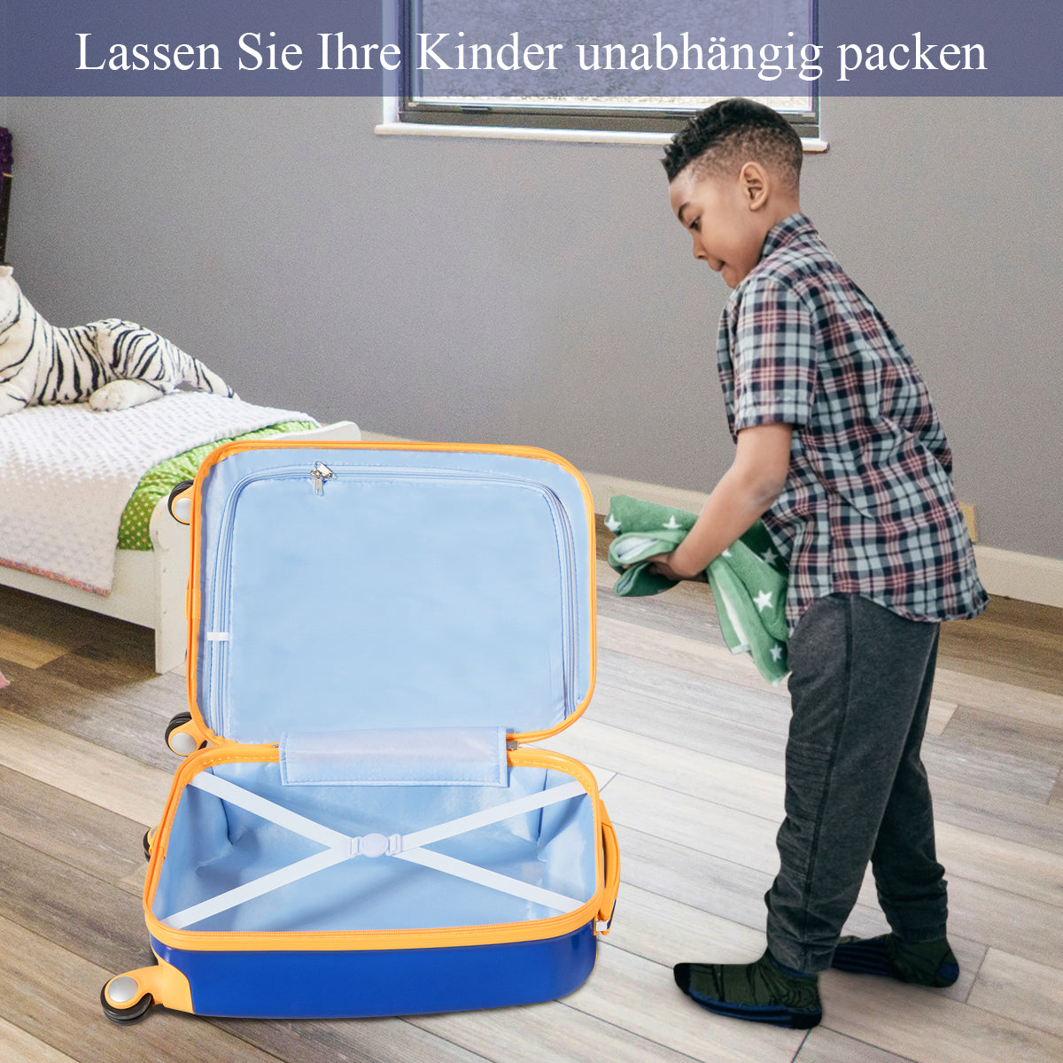 2-piece childrens suitcase + backpack made of plastic childrens trolley childrens luggage astronauts