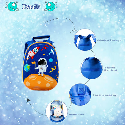 2 pcs Kids Suitcase + Backpack Plastic Trolley Children's Luggage Astronauts