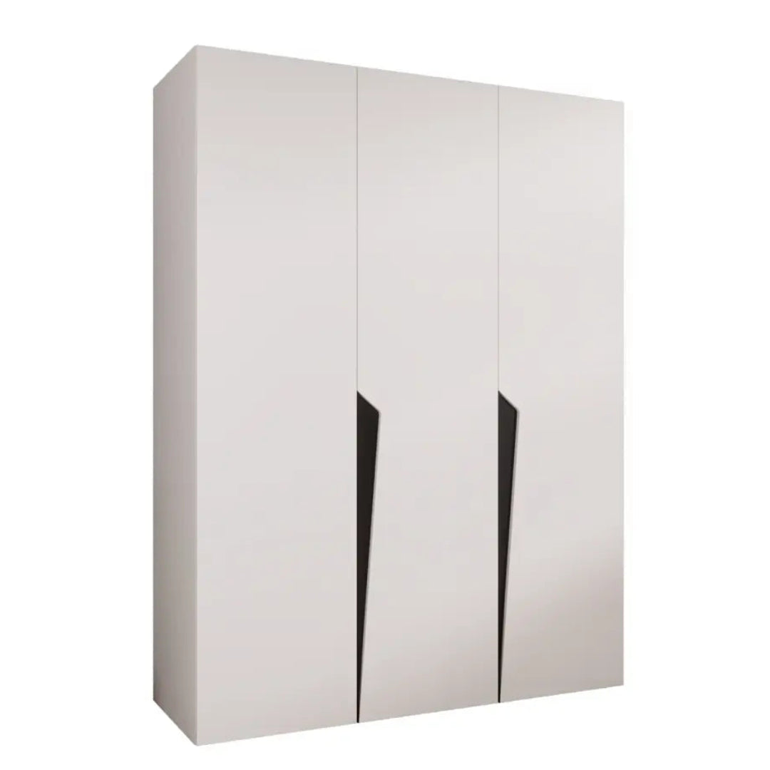 White wardrobe with black accents on a white background