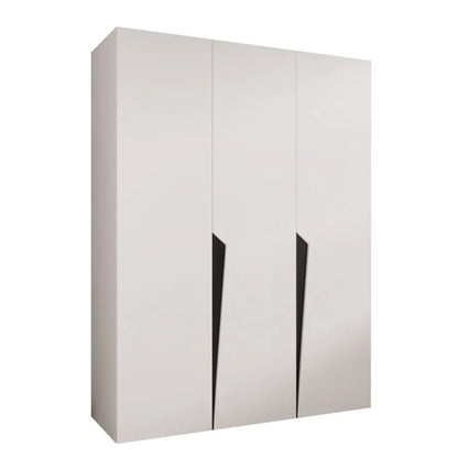 White wardrobe with black accents on a white background