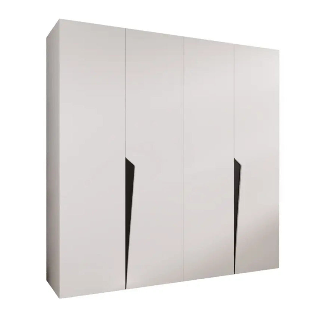 White wardrobe with black accents on a white background