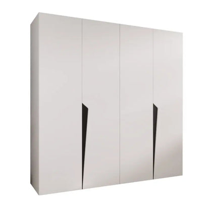 White wardrobe with black accents on a white background