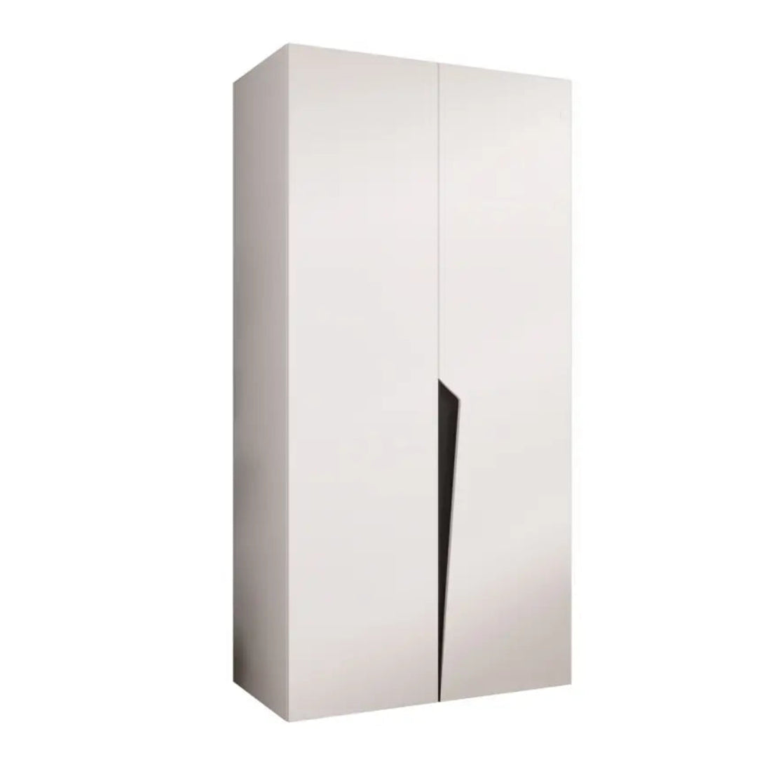 White wardrobe with a black accent on a white background