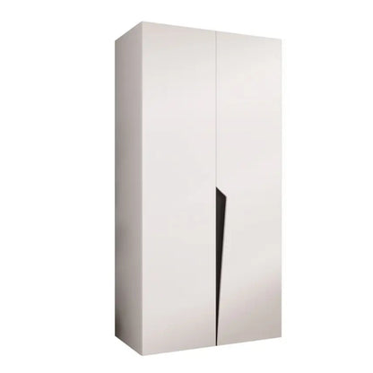 White wardrobe with a black accent on a white background