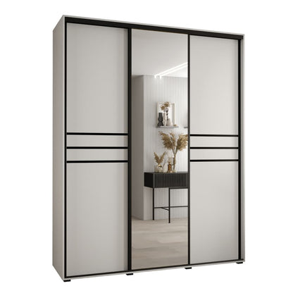 Sliding wardrobe with glass doors on a white background