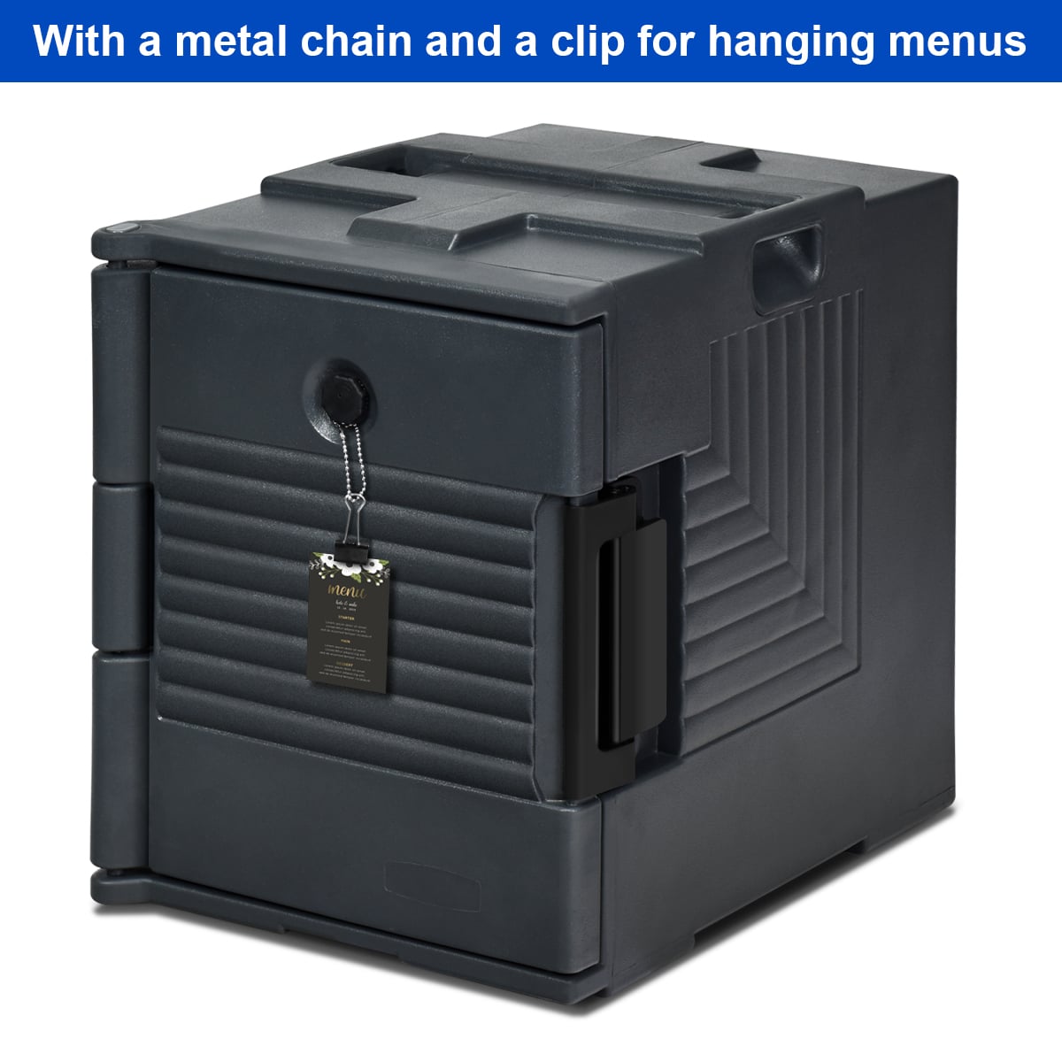 Front-Loading Insulated Food Pan Carrier for 6 Full-Size Pans-Black
