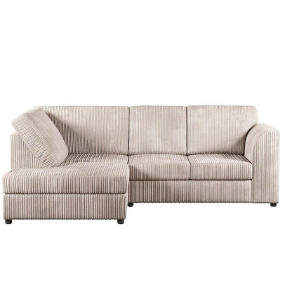 Blake Full Back Black with Grey Jumbo Cord Corner Sofa - Right and Left Arm - Available in Other Colours