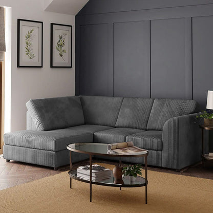 Blake Full Back Coffee Jumbo Cord Corner Sofa - Left and Right Arm - Available in Other Colours