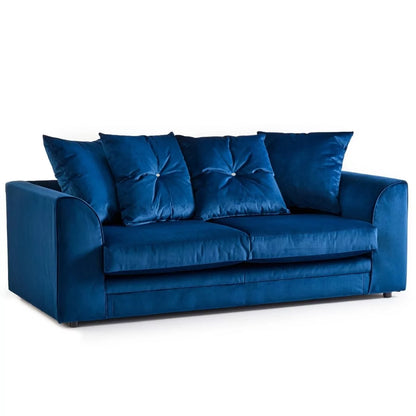 Sorretto Blue Velvet Fabric Corner Sofa - Left and Right Arm