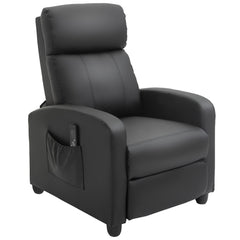 HOMCOM Massage Recliner Armchair with 150 Recline, Faux Leather, Side Pocket, Black