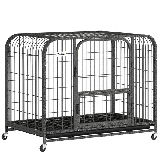 PawHut Heavy Duty Dog Crate,93 x 58 x 76 cm, Large Dog Cage for Small to Medium Breeds