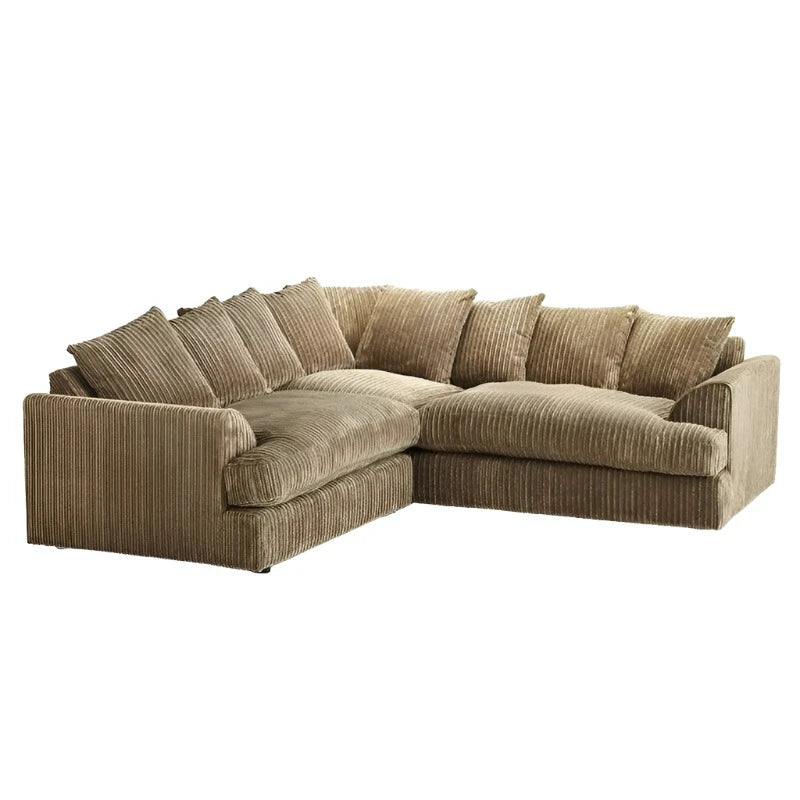 Jasper Jumbo Cord Corner Sofa - Coffee