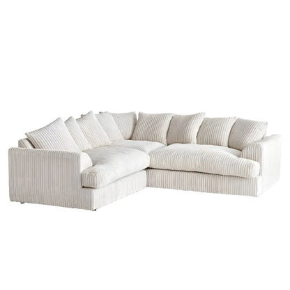 Jasper Jumbo Cord Corner Sofa - Cream