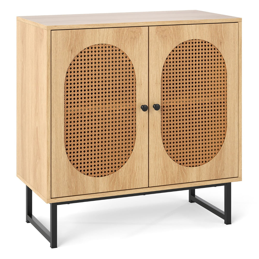 Buffet Cabinet Rattan Storage Cabinet Boho Sideboard-Natural