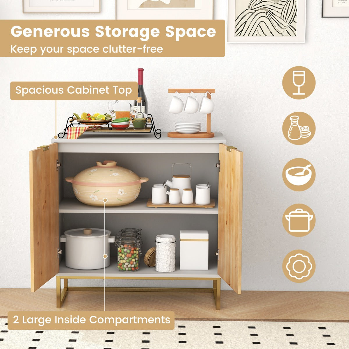 Modern Buffet Sideboard Cabinet Console Tablr with Storage-White