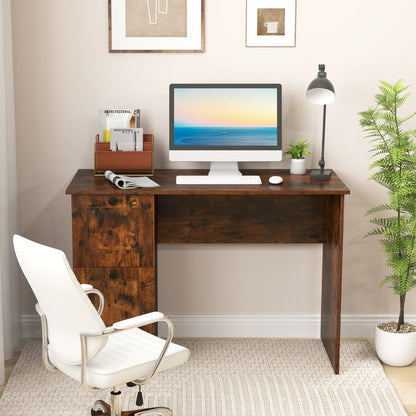 Home Office Writing Desk with 2 Drawers-Rustic Brown