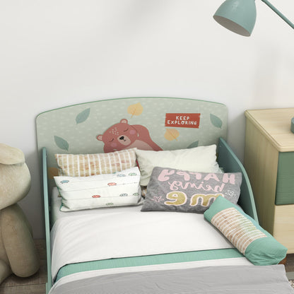 ZONEKIZ Toddler Bed Frame, Kids Bedroom Furniture for Ages 3-6 Years, Green