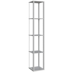 HOMCOM RGB LED Floor Lamp with Shelves, Modern Dimmable Standing Lamp with Remote Control, Adjustable Brightness & Speed for Living Room, Bedroom, Office, Grey