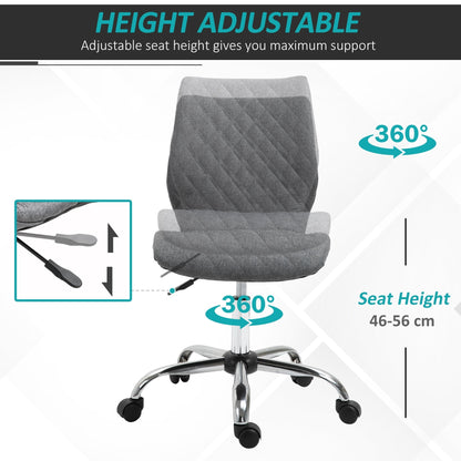 Vinsetto Ergonomic Office Chair 360° Swivel Height Adjustable Home Office Grey