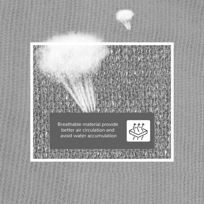 Outsunny 4x4x4m Triangle Sun Shade Sail, Outdoor UV Protection HDPE Canopy, Patio Deck Shelter with Steel Rings and Ropes, Grey