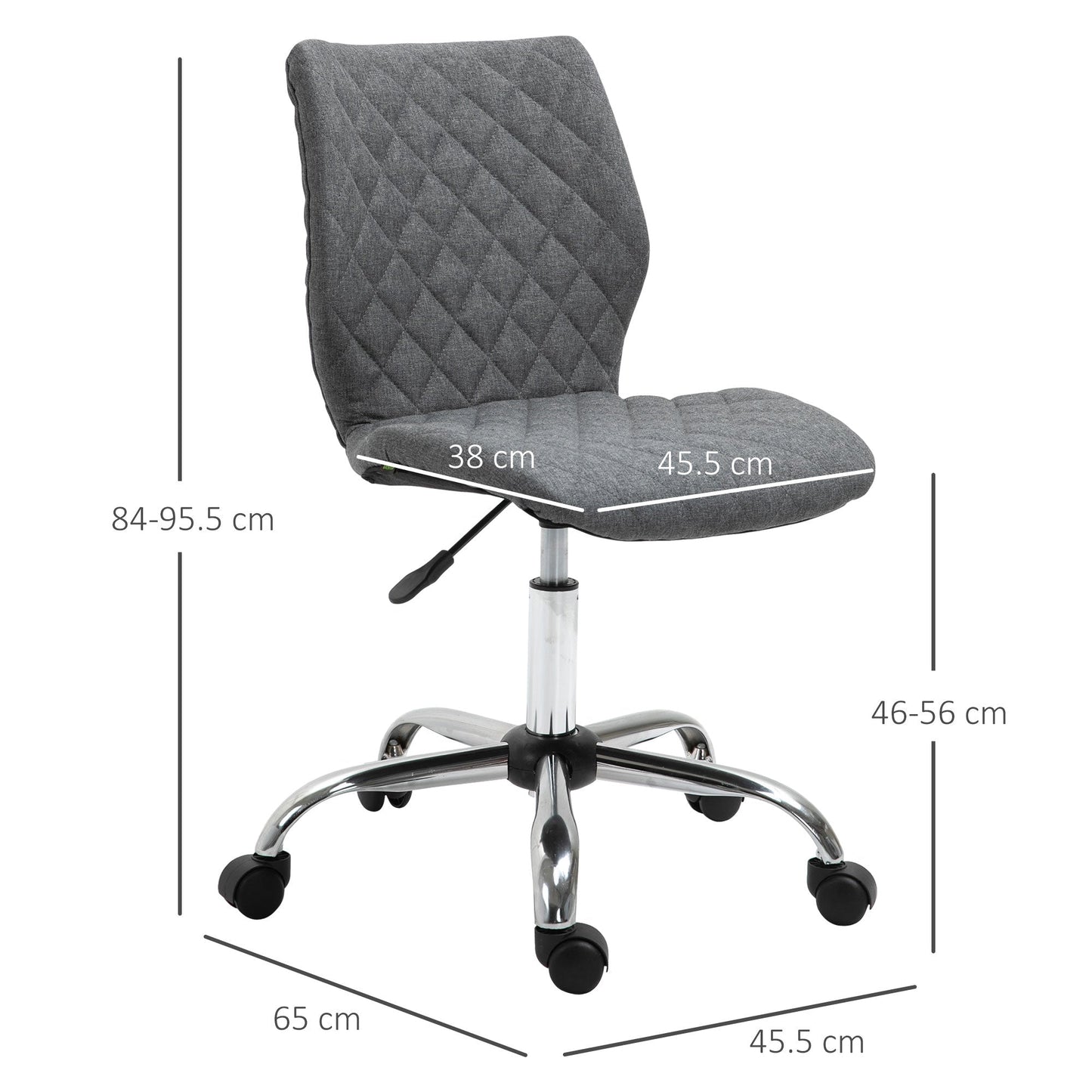 Vinsetto Ergonomic Office Chair 360° Swivel Height Adjustable Home Office Grey