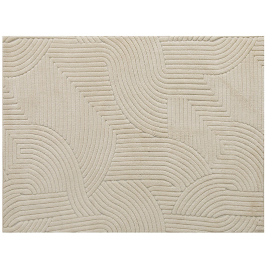 HOMCOM Modern Geometric Rug, Thick & Plush, Non-Slip, 200 x 140 cm - Cream, Living Room/Bedroom/Office