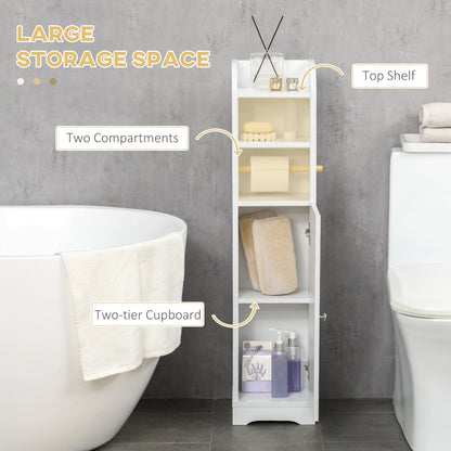 kleankin Multi-Storage Narrow Bathroom Cabinet - White