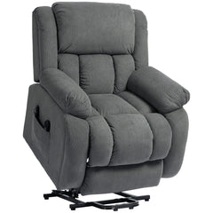 HOMCOM Recliner Armchair Lift Chair, Electric Recliner Chair with Vibration Massage and Heat, Wide Seat, USB Port, Grey