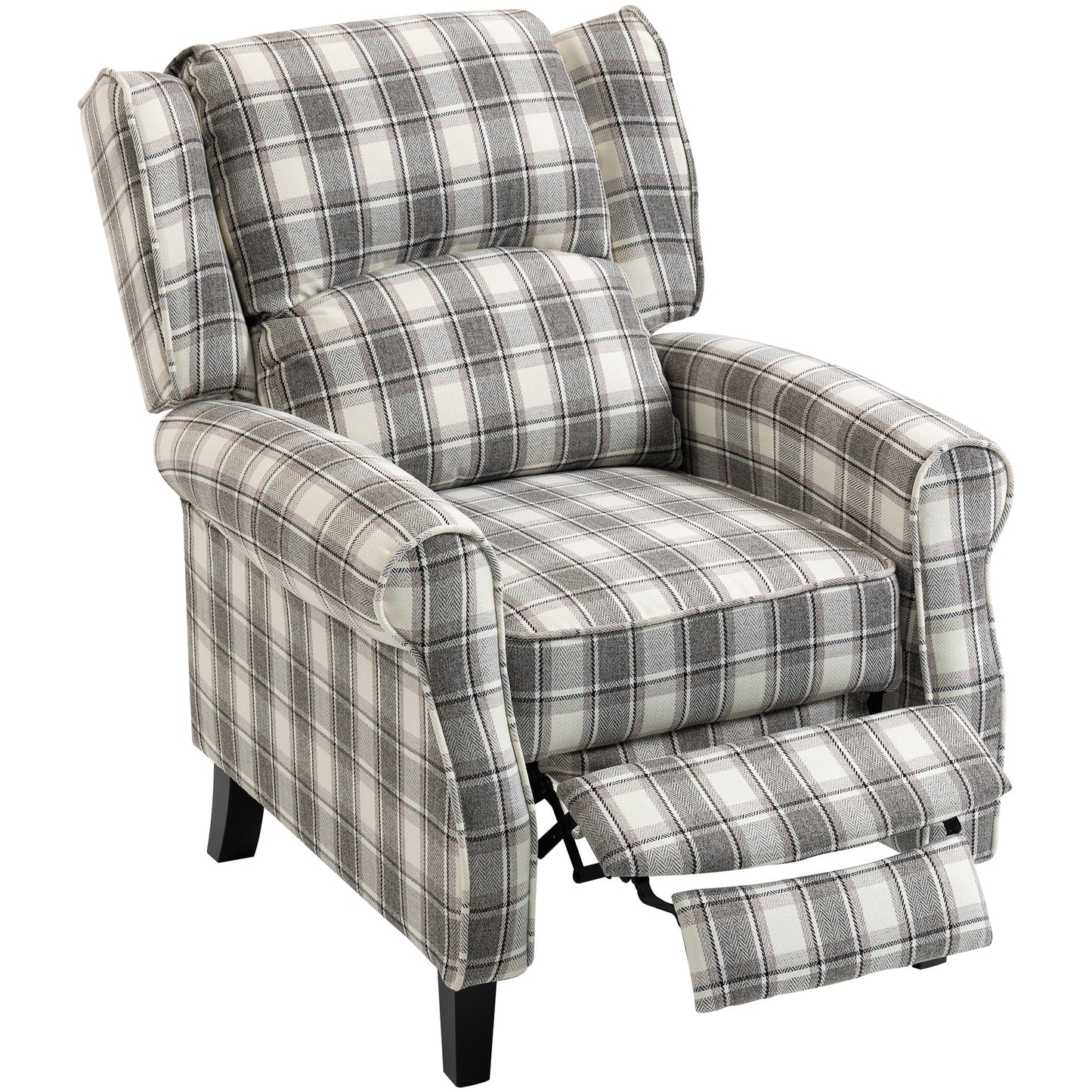 HOMCOM 160Â° Reclining Armchair, with Footrest - Grey and White