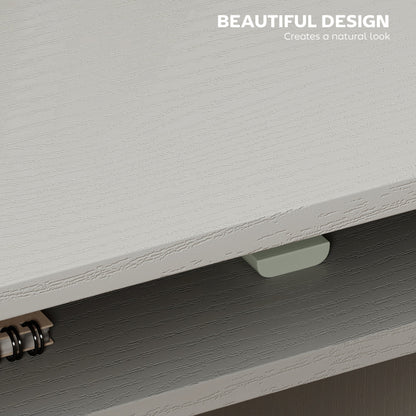 HOMCOM Modern Computer Desk, Home Office Table, Small Writing Desk with Storage Shelf, 90 x 50cm, Grey