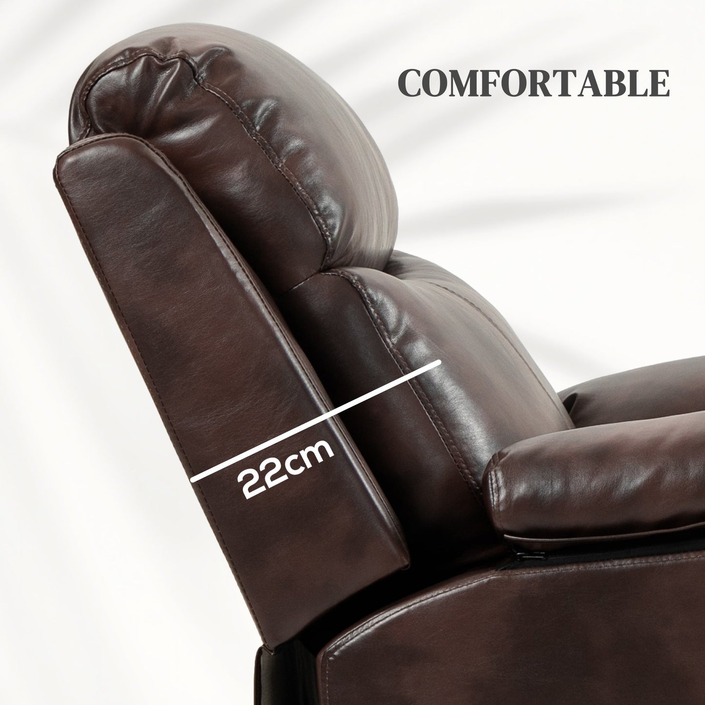 HOMCOM Faux Leather 70  Electric Riser Recliner Chair, Dark Brown