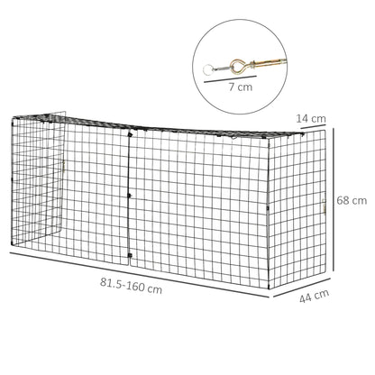 HOMCOM Extendable Fire Guard Screen, Freestanding Fire Screen Spark Guard, Folding Fireplace Cover, Wire Mesh, Child & Pet Safety Barrier for Fireplaces, 81.5-160cm, Black