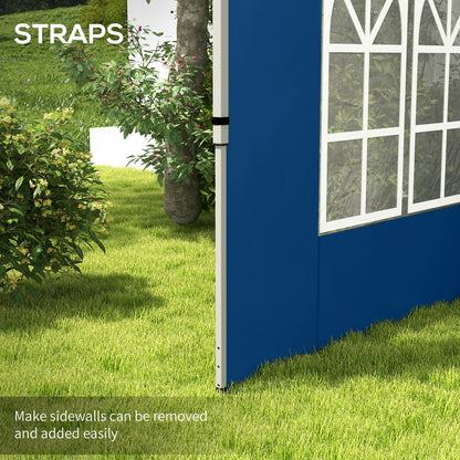 Outsunny Set of 2 Gazebo Side Panels - Blue