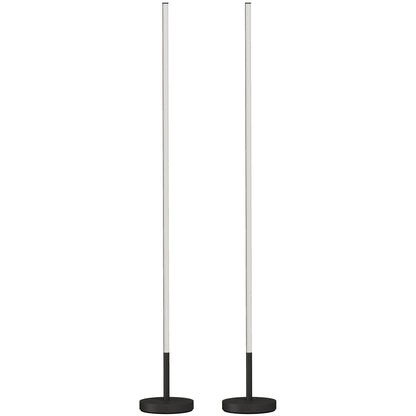 HOMCOM Corner Lamp Set of 2, 1450 lm LED Floor Lamp w/ 3-Level Brightness, Foot Switch, 3000K, Minimalist Corner Light, Black
