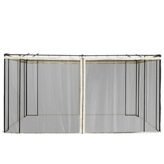 Outsunny 352 x 207cm Universal Replacement Mesh Sidewall Netting for Patio Gazebos and Canopy Tents, (Sidewall Only) Beige