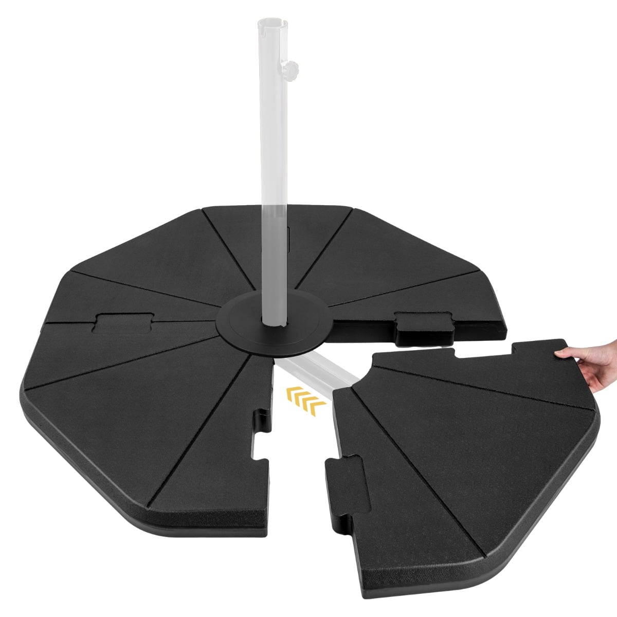 4-Piece Fillable Umbrella Base Stand for Garden Yard Poolside