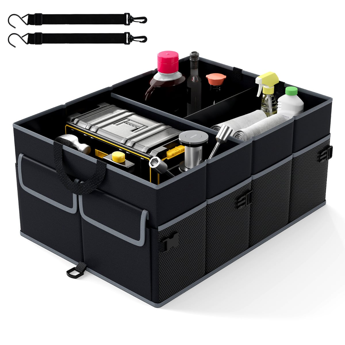 Car Trunk Organizer 48L Collapsible Cargo Storage Box-Black