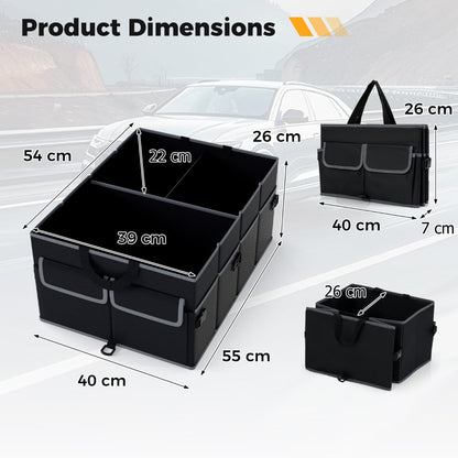 Car Trunk Organizer 48L Collapsible Cargo Storage Box-Black