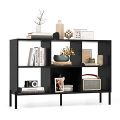 Open-Back Bookshelf with Drawer for Study-Black