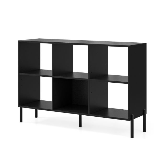 Open-Back Bookshelf with Drawer for Study-Black