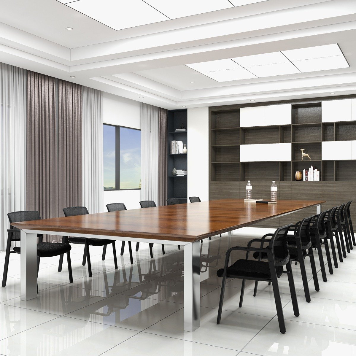 Waiting Room Chairs Set of 2 with Armrests-Black