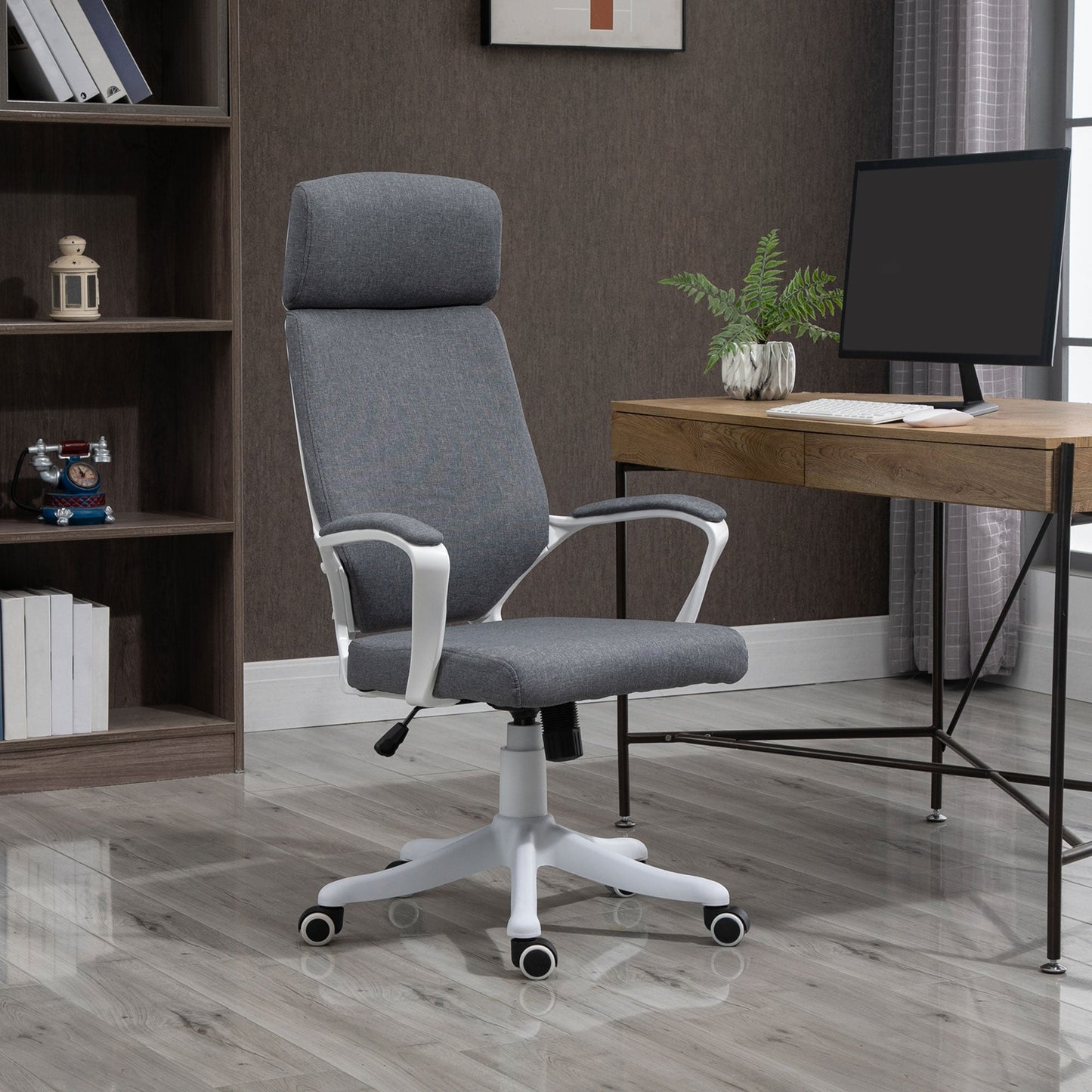 Vinsetto Office Chair High Back 360° Swivel Task Chair Ergonomic Desk Chair with Lumbar Back Support, Adjustable Height