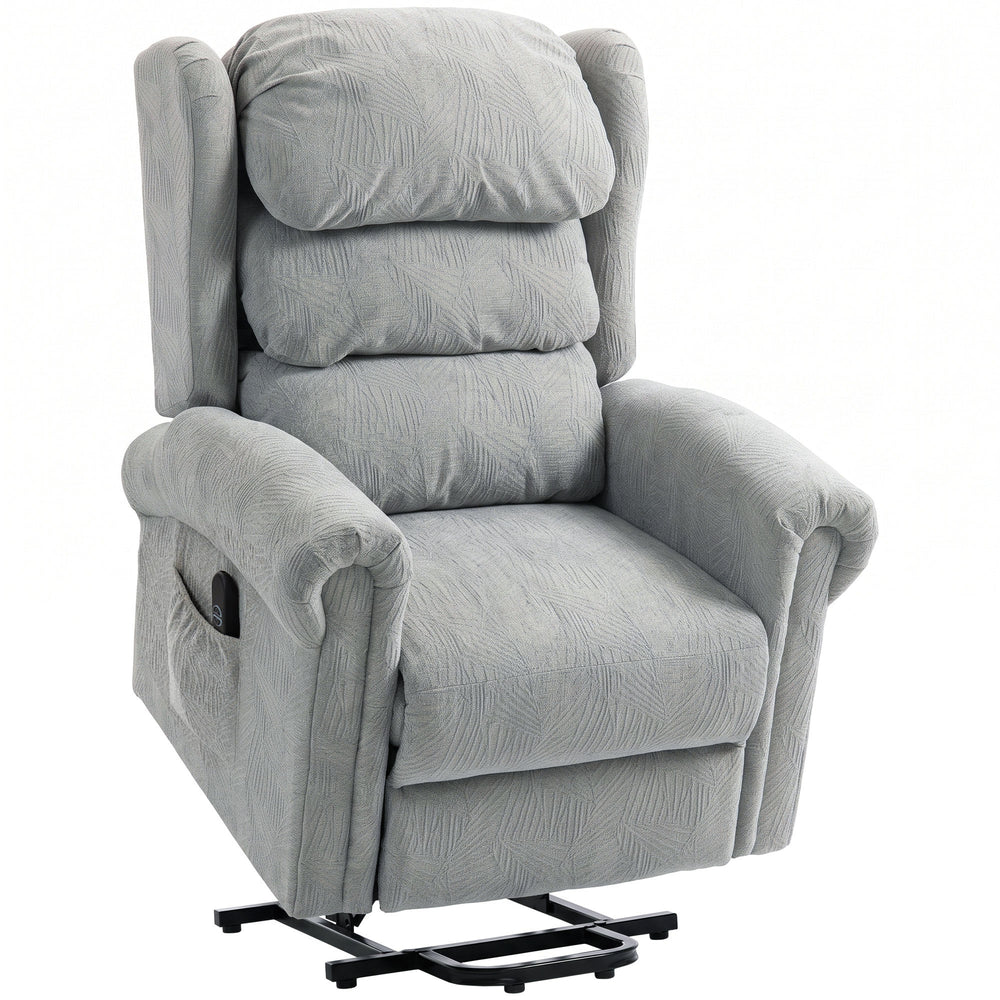 HOMCOM Velvet-Feel Electric Riser Recliner Chair - Grey